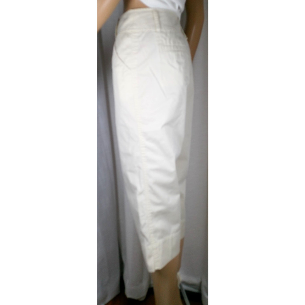 Axcess Cropped Utility Pants Ivory Poplin Grommet Pockets MInimalist - Picture 2 of 12